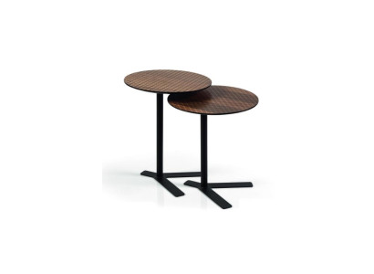 Round Set 2x Side table Designer Furniture Living room brown Tables new